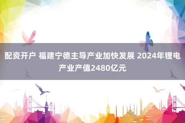 配资开户 福建宁德主导产业加快发展 2024年锂电产业产值2480亿元