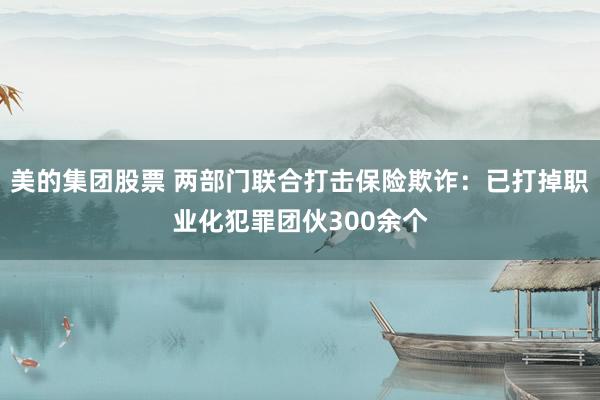 美的集团股票 两部门联合打击保险欺诈：已打掉职业化犯罪团伙300余个