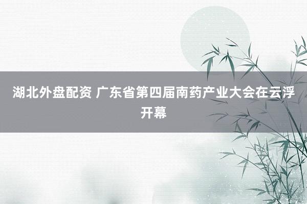 湖北外盘配资 广东省第四届南药产业大会在云浮开幕