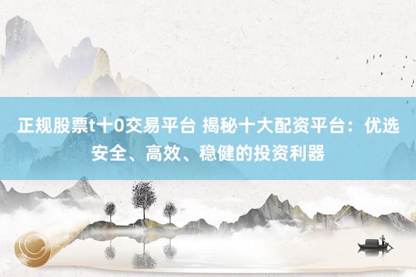 正规股票t十0交易平台 揭秘十大配资平台：优选安全、高效、稳健的投资利器