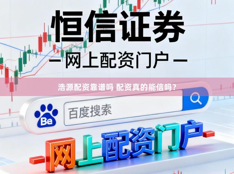 浩源配资靠谱吗 配资真的能信吗？